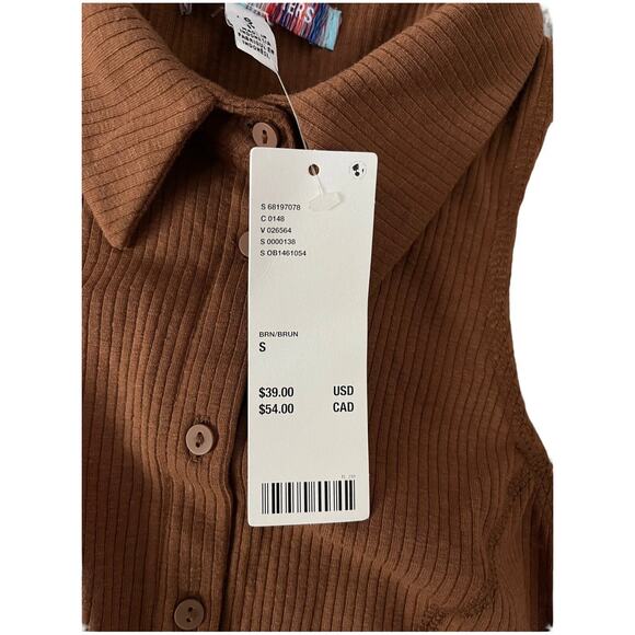 Urban Outfitters Brown Sleeveless Collared Blouse - Picture 6 of 11